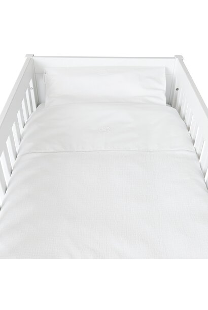 Cotton White Donsovertrek bed 100x135cm  + sloop - Gewafeld
