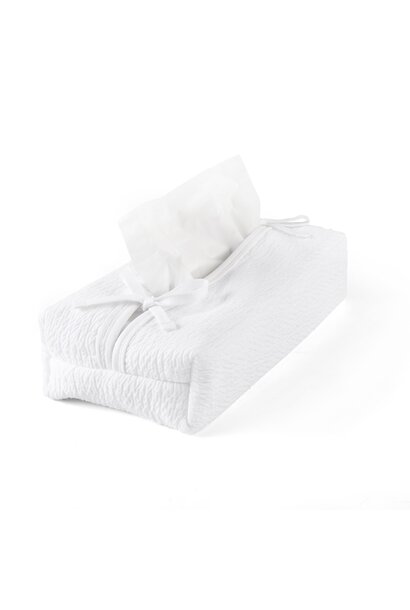 Cotton White Hoes voor kleenex-doos - Gewafeld