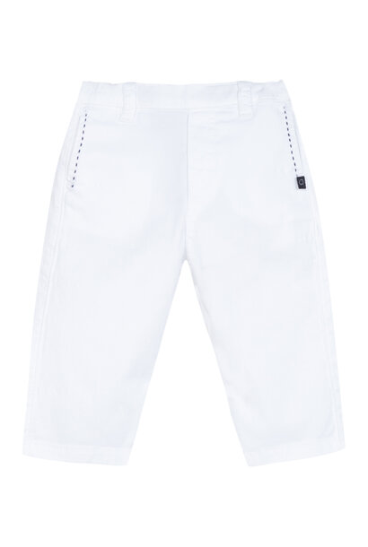 chino stretch met blauw accent - wit