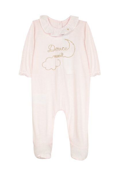pyjama katoen met borduur - roze