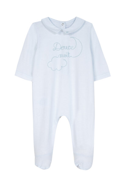 pyjama katoen met borduur - blauw