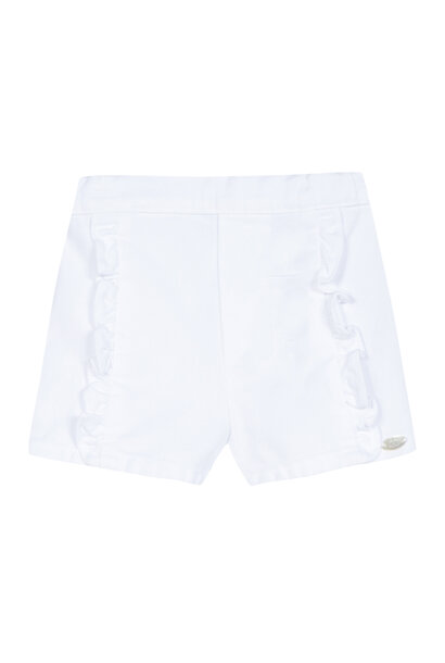 babybroekje stretch met ruches - wit