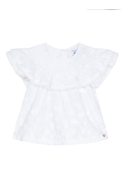 blouse met geborduurde bloemen - wit