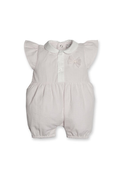 babypakje katoen met strikje - roze