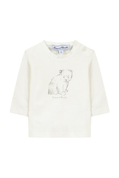 t-shirt met beertje - offwhite