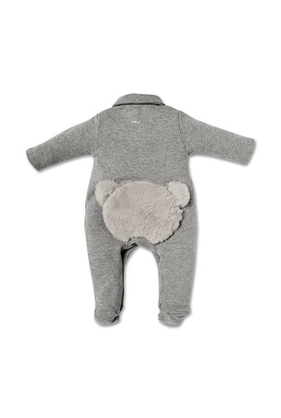 babypakje katoen met teddy - grijs