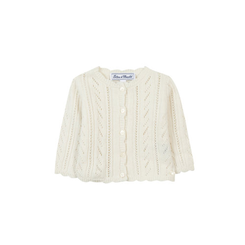  Tartine et Chocolat vestje met wol en cashmere - offwhite 