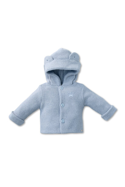 gebreid babyjasje katoen - blauw