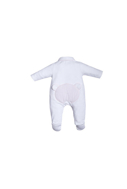 babypakje katoen met beer - wit/roze