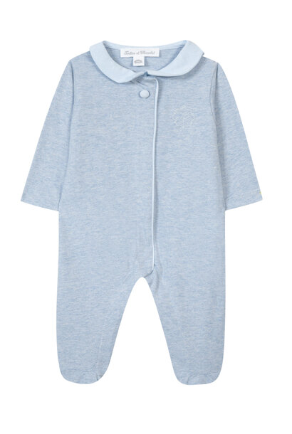 babypakje katoen met kraagje - blauw