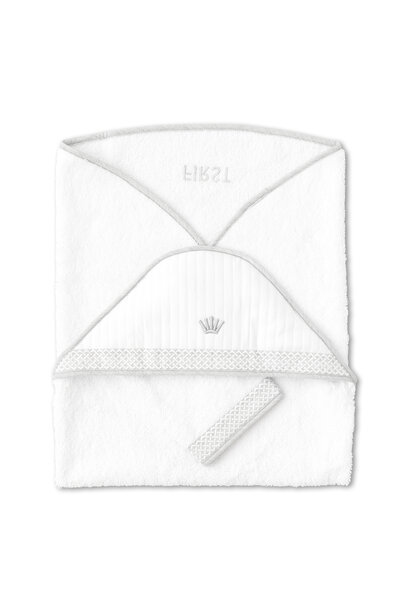 Badcape met washand - Crystal Grey