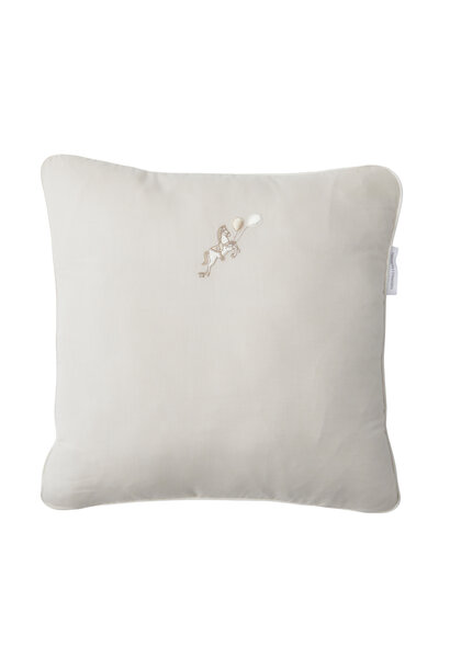 Carrousel Geborduurd Kussen - Beige