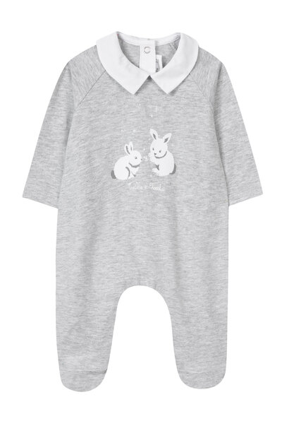 pyjama katoen met kraagje - grijs