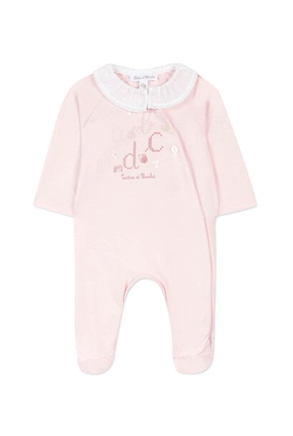babypakje katoen met kraagje - roze