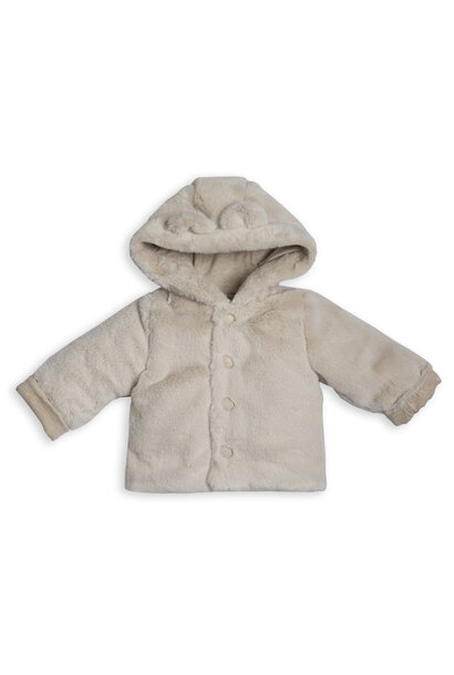 babyjasje katoen met teddy - beige