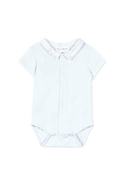 babyrompertje met kraagje - blauw