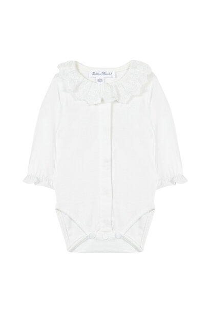 romper katoen met broderie kraagje - offwhite