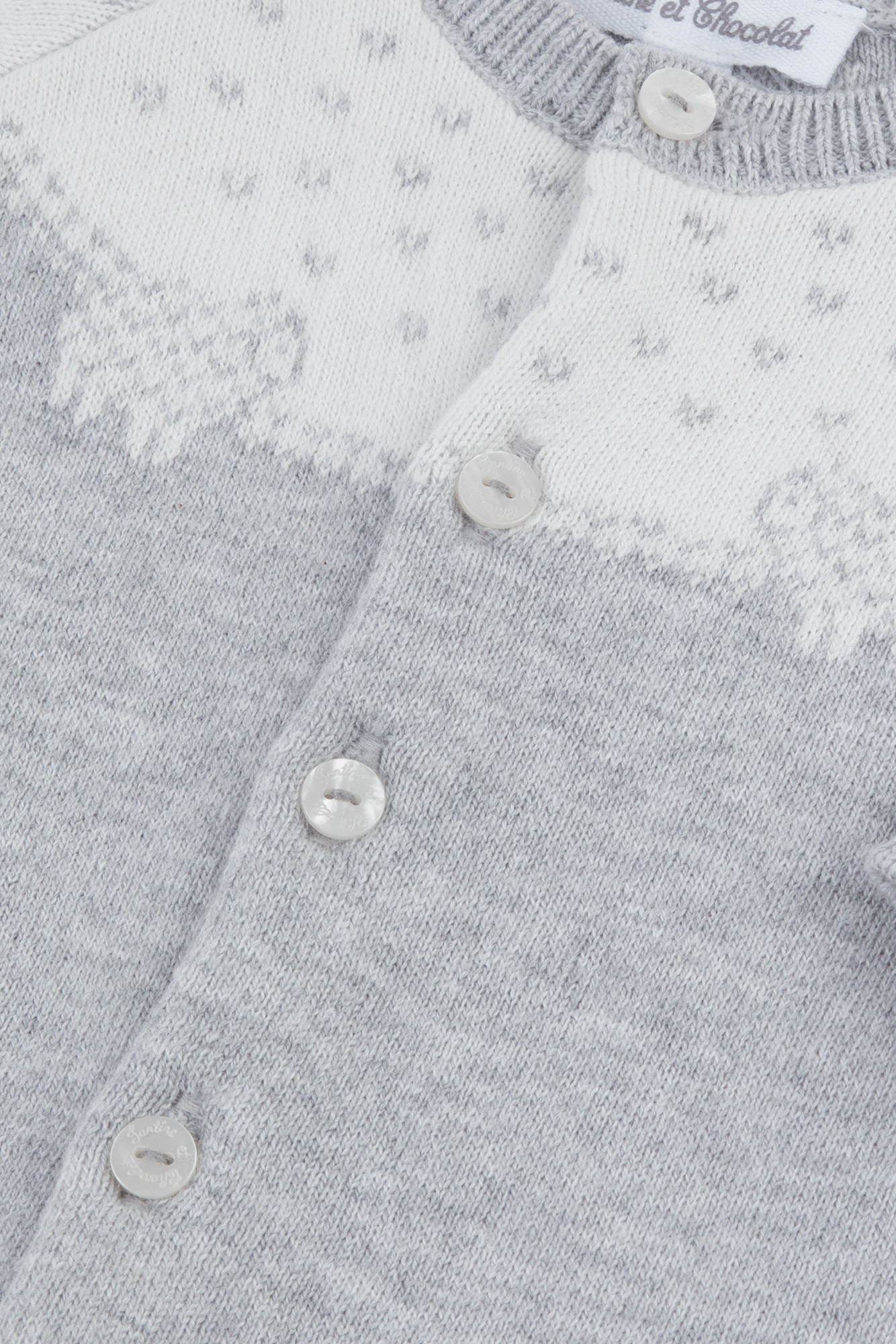 gebreid babypakje katoen - grijs-2