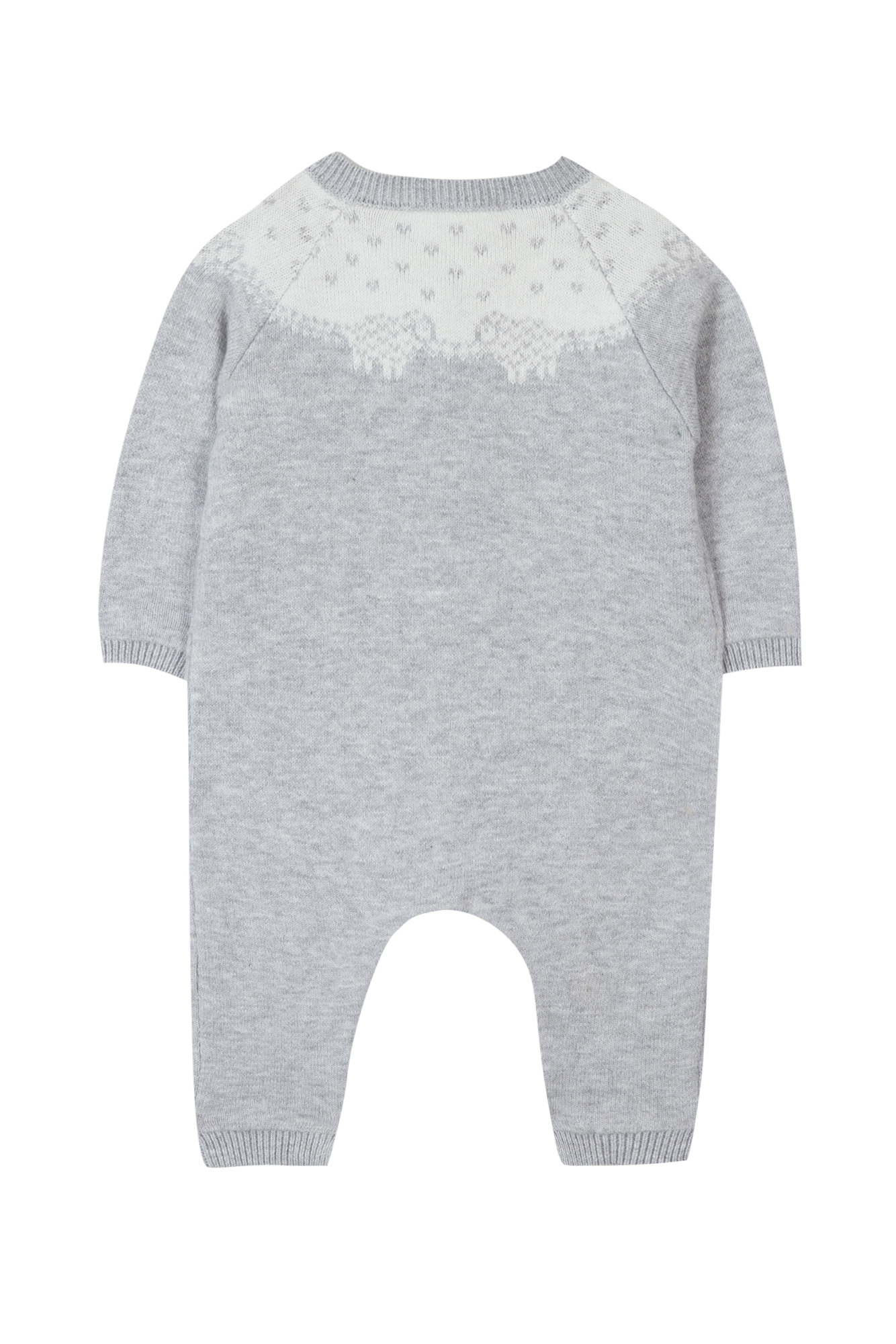 gebreid babypakje katoen - grijs-3