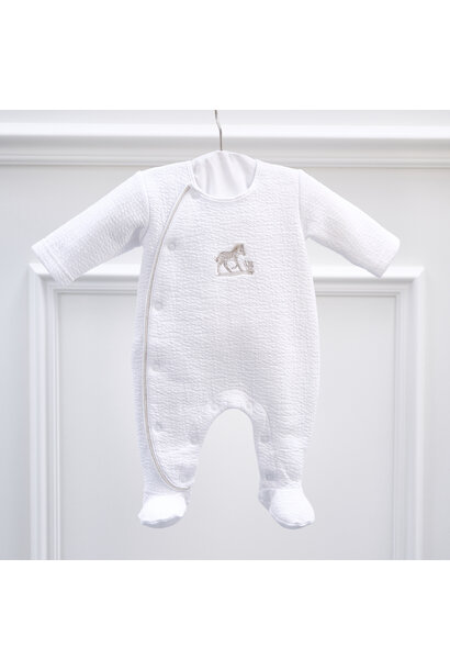 babypakje jersey gewafeld – Wit / Zand