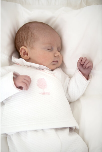 Bloes jersey gewafeld + broek - Wit/Roze