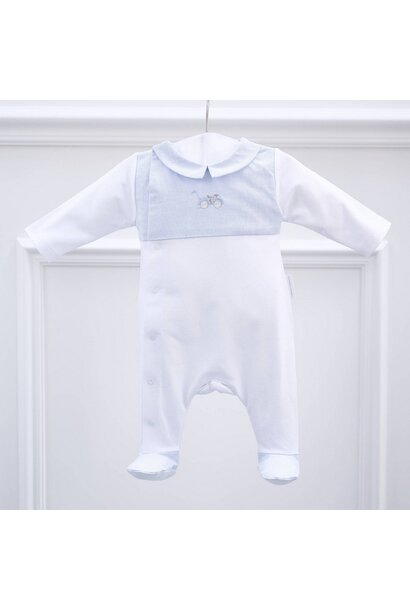 babypakje katoen classic car - wit / blauw