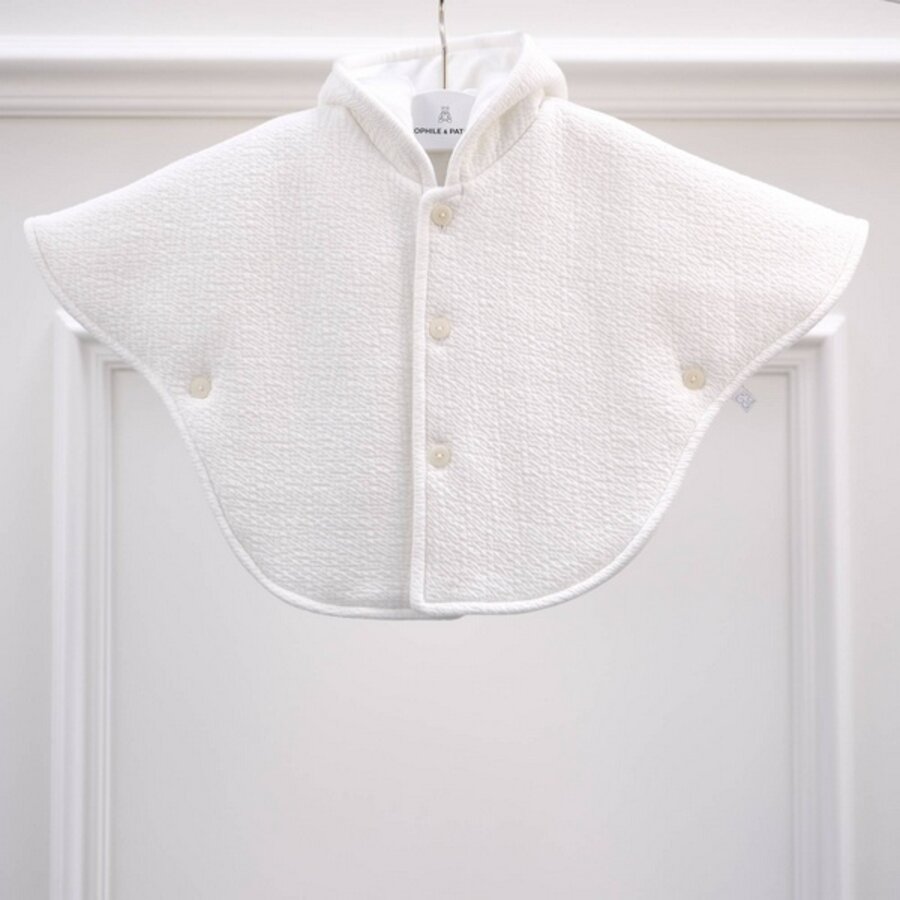 Geboorte poncho gewafeld – Ivoor-1