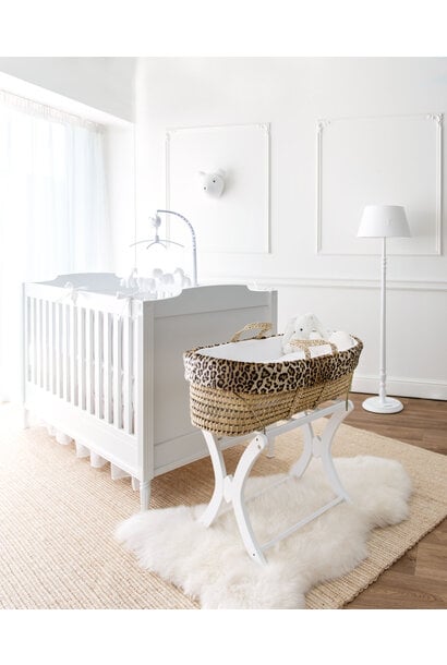 Rieten reiswieg met aankleding - Beige