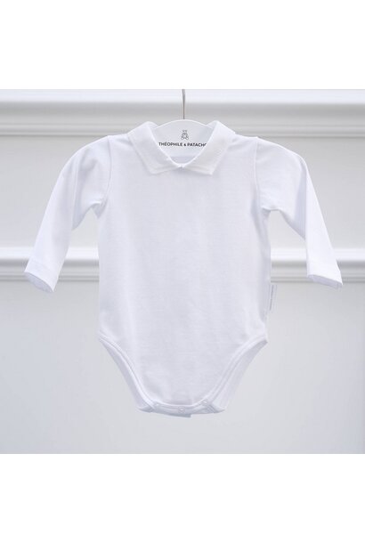 babyrompertje polo kraag - Wit