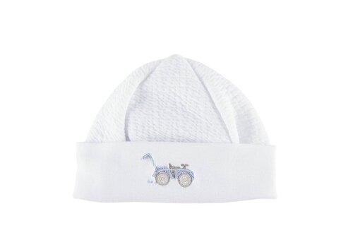  Théophile & Patachou Muts jersey gewafeld geborduurd wagen - Lichtblauw 