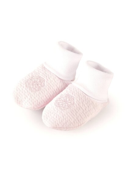 Babyslofjes jersey gewafeld - roze