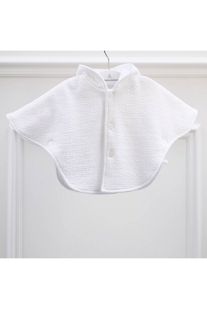 Geboorte poncho gewafeld - wit
