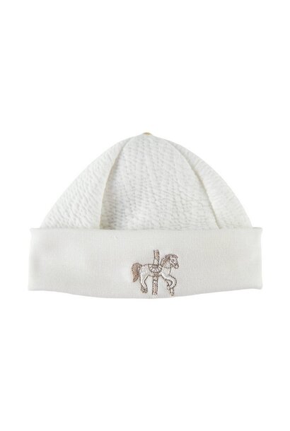 babymutsje katoen carrousel - ivoor