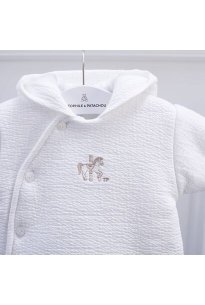 babyjasje jersey gewafeld carrousel - Ivoor