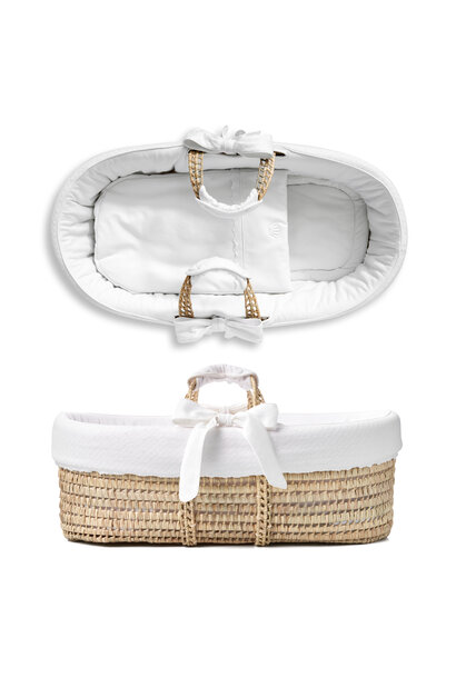 Hopefull White rieten reiswieg met bekleding