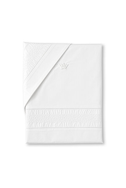 Hopefull White satijn katoen donsovertrek bed + sloop met borduursel