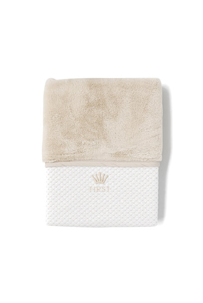 Silent Sands deken wieg eco bont 95x68cm - wit/beige