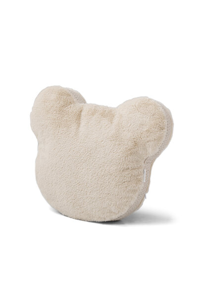 Silent Sands kussen berenkop met borduursel - beige
