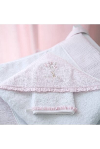 Pink Garden Party Kaphanddoek + washandje