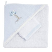 thumb-Blue Garden Party Kaphanddoek + washandje-1