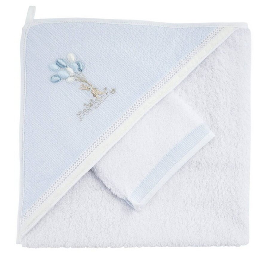 Blue Garden Party Kaphanddoek + washandje-1