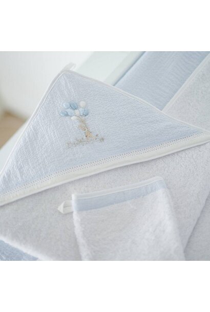 Blue Garden Party Kaphanddoek + washandje