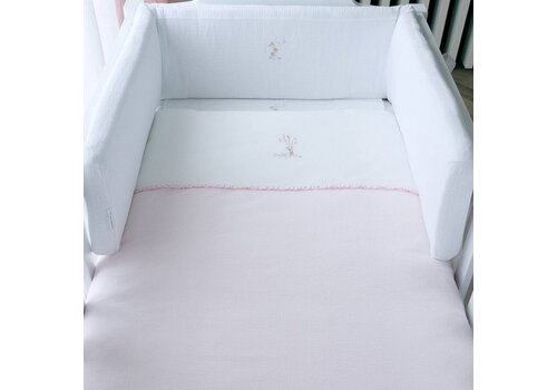  Théophile & Patachou Pink Garden Party Bedbeschermer 210 cm - Gewafeld H: 23 cm 