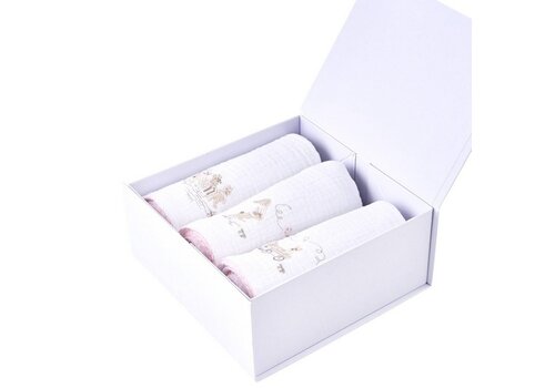  Théophile & Patachou Pink Garden Party 3 geborduurde tetra doek PP 60x60 + doos 