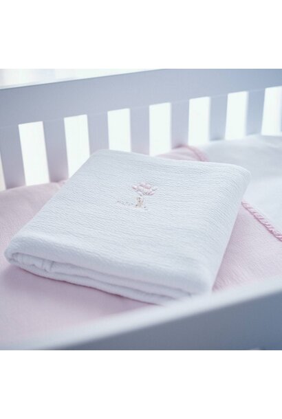 Pink Garden Party Doopdeken 100x135cm - Jersey