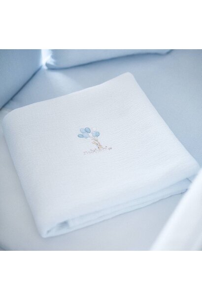 Blue Garden Party Doopdeken 100x135cm - Jersey