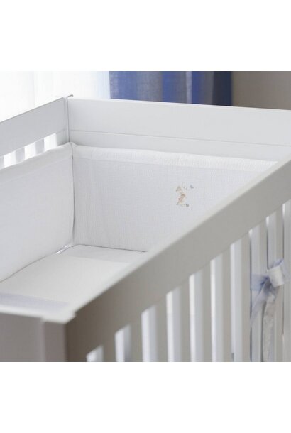Blue Garden Party Bedbeschermer 210 cm - Gewafeld H: 23 cm