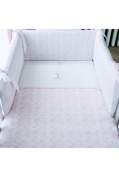 Pink Garden Party Bedbeschermer 70cm - Katoen (70x70x70cm) H:30cm gedrukt