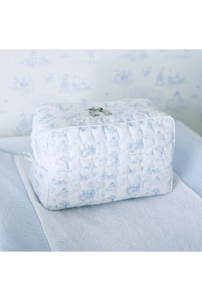 Blue Garden Party Rechthoekig toilettas  - Gewatteerd gedrukt
