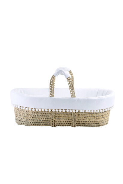 Blue Garden Party Rieten reiswieg + Aankleding wit